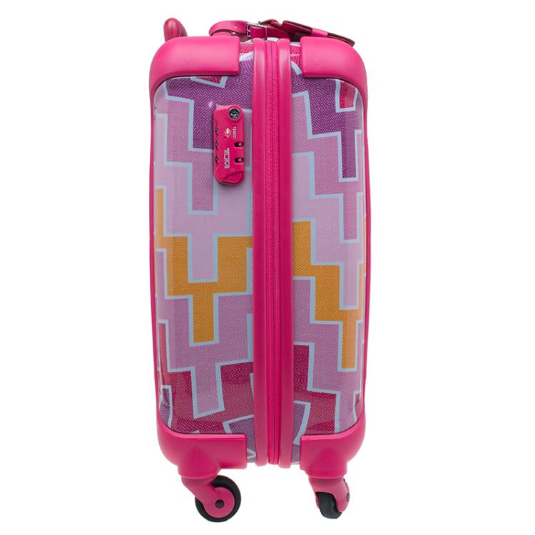 Pre Owned Tumi Multicolor Geometric Patterns Plastic X Jonathan Adler Continental Carry-On Suitcase