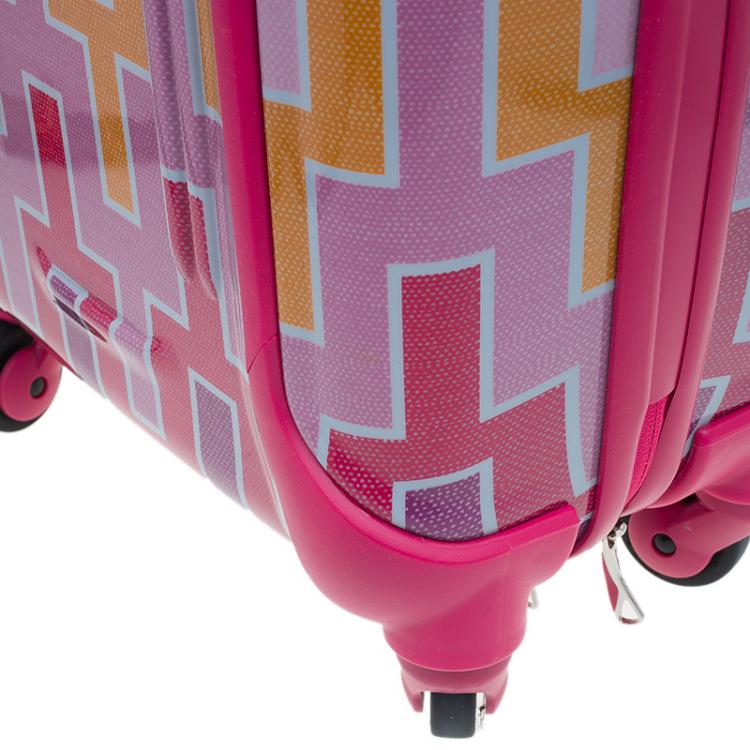 Pre Owned Tumi Multicolor Geometric Patterns Plastic X Jonathan Adler Continental Carry-On Suitcase
