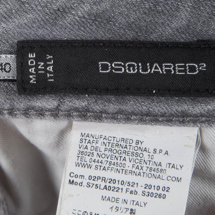 Pre Owned DSquared2 Grey Light Wash Distressed Denim Skinny Jeans S