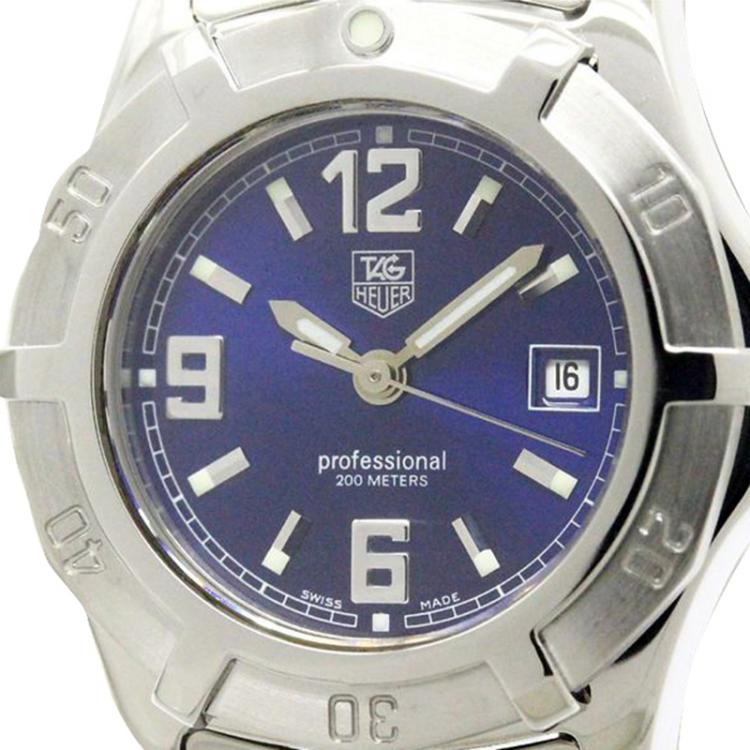 Pre Owned Tag Heuer Blue Stainless Steel 2000 Women's Wristwatch 28MM