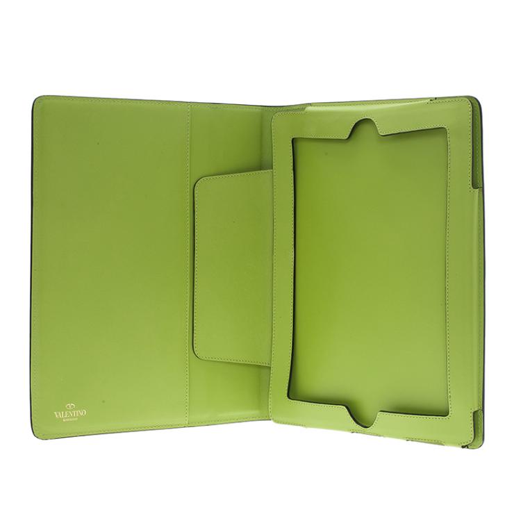 Pre Owned Valentino Green Leather iPad Case
