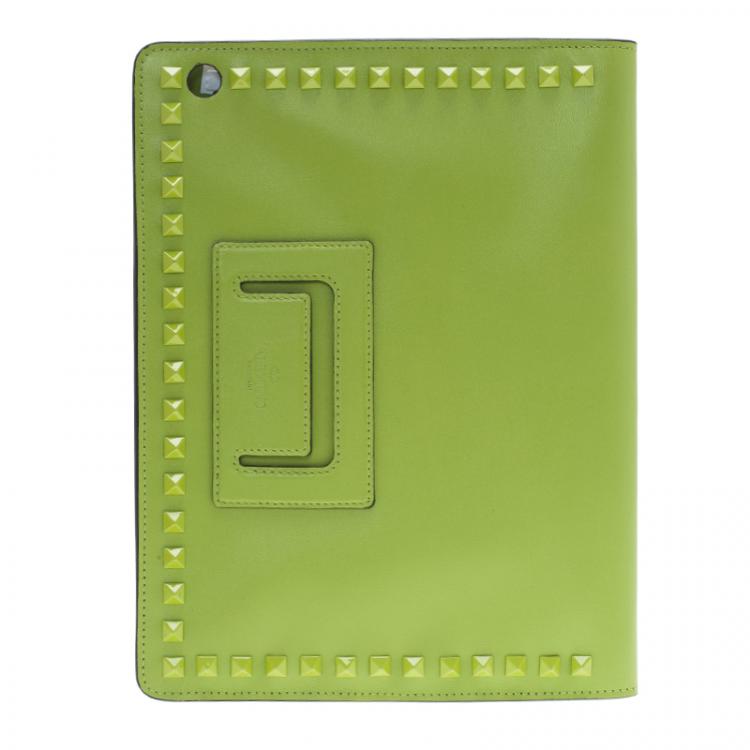Pre Owned Valentino Green Leather iPad Case