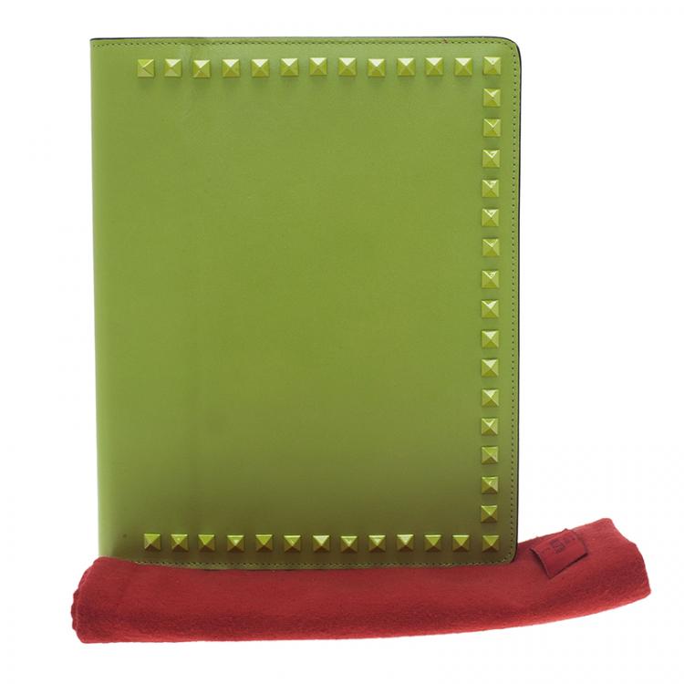 Pre Owned Valentino Green Leather iPad Case