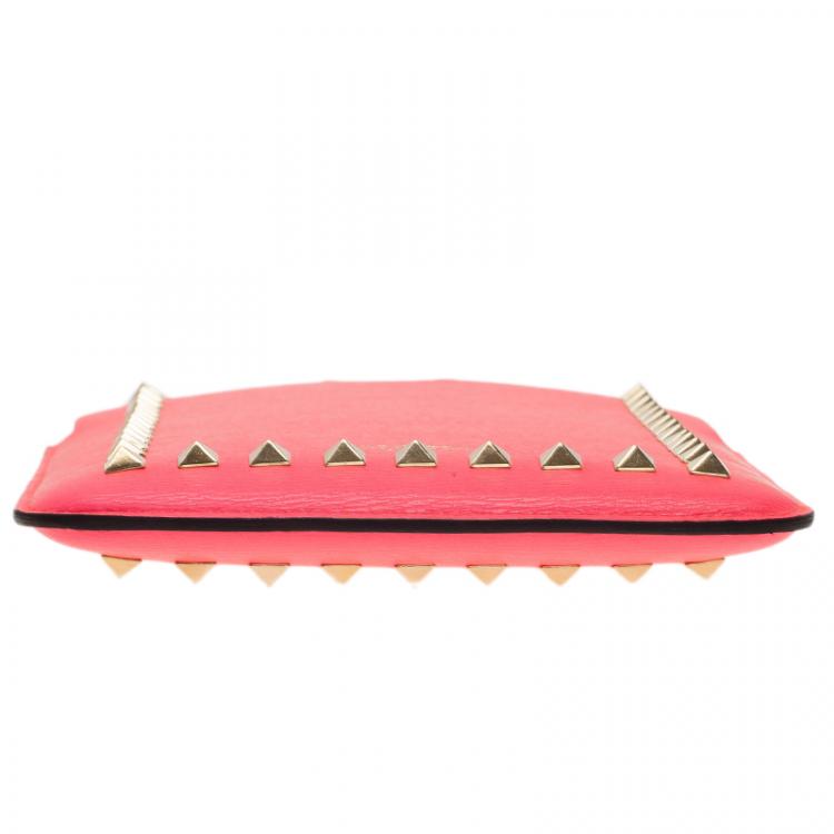 Pre Owned Valentino Neon Pink Leather Rockstud iPad Mini Case 
