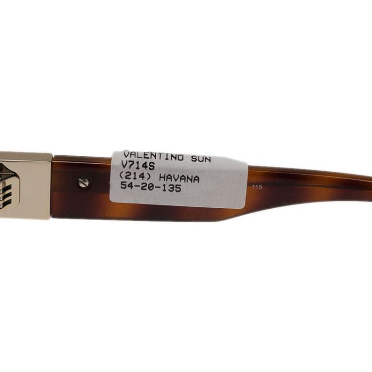Pre Owned Valentino Tortoise Frame V714S Superstud Square Sunglasses
