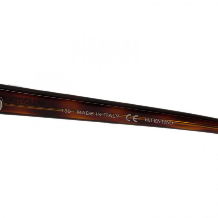 Pre Owned Valentino Tortoise Frame 674S Square Sunglasses