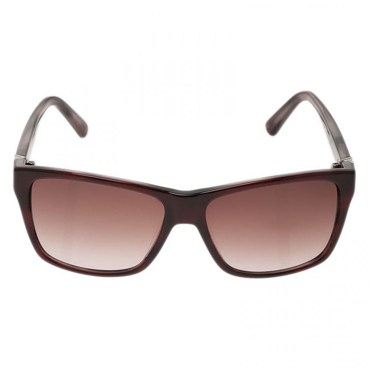 Pre Owned Valentino Red V629S Square Sunglasses