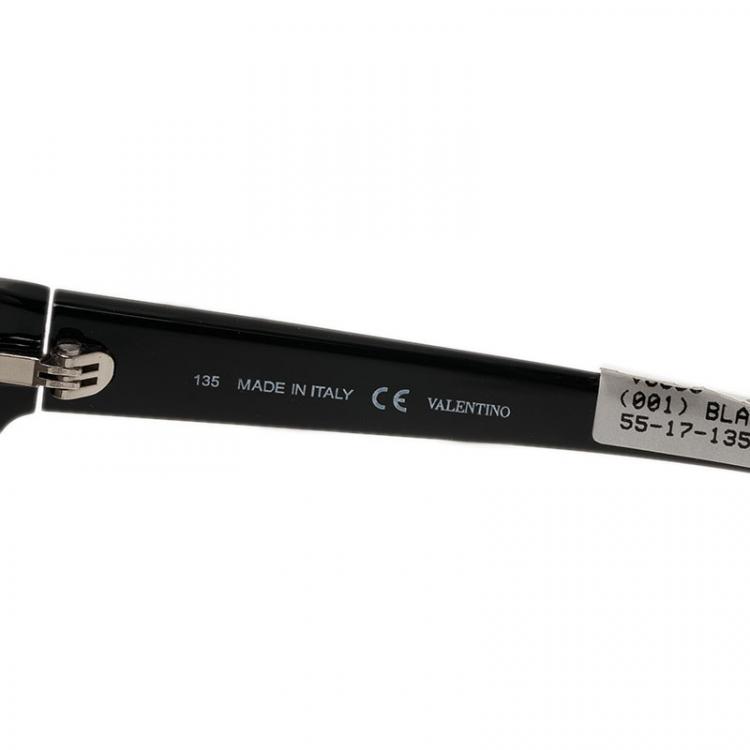 Pre Owned Valentino Black V663S Round Sunglasses