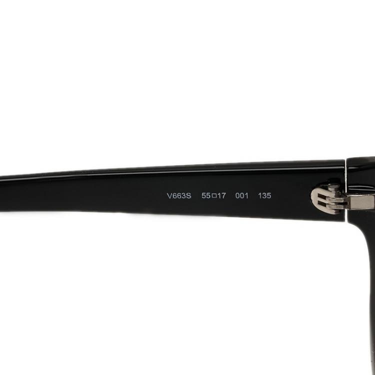 Pre Owned Valentino Black V663S Round Sunglasses