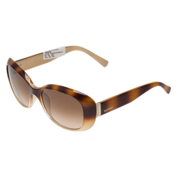 Pre Owned Valentino Beige V620SR Oval Sunglasses