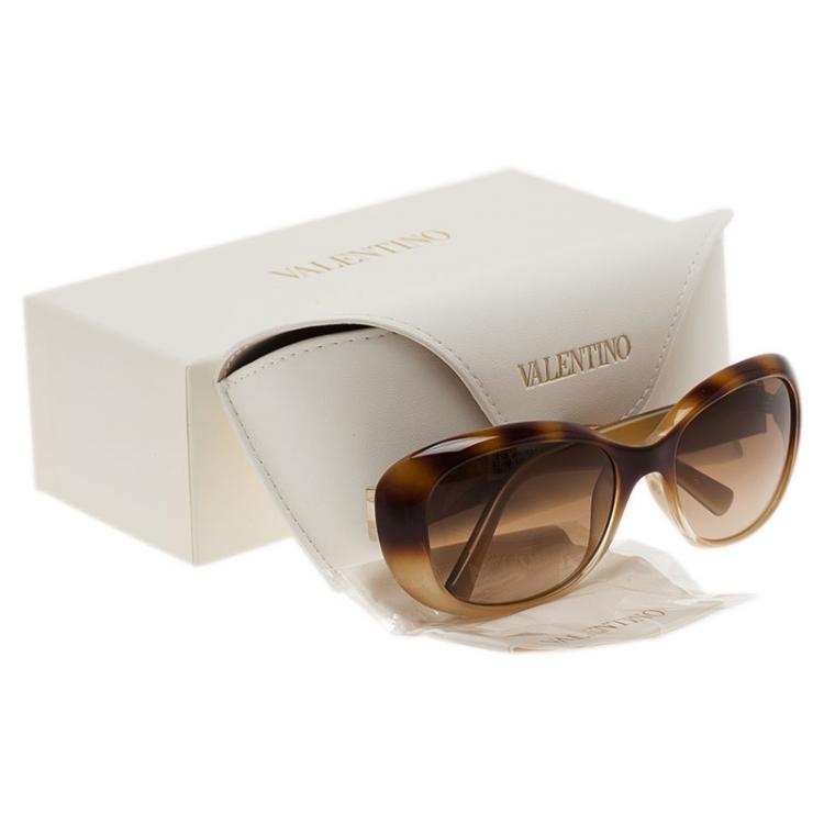 Pre Owned Valentino Beige V620SR Oval Sunglasses