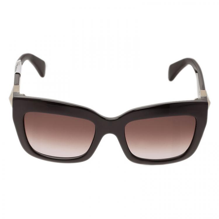 Pre Owned Valentino Brown V692S Superstud Cat Eye Sunglasses