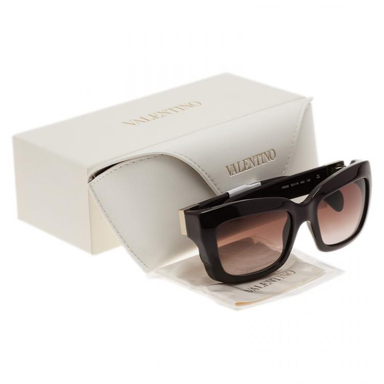Pre Owned Valentino Brown V692S Superstud Cat Eye Sunglasses