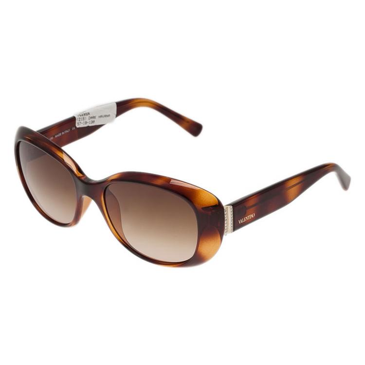 Pre Owned Valentino Tortoise Frame V620SR Oval Sunglasses