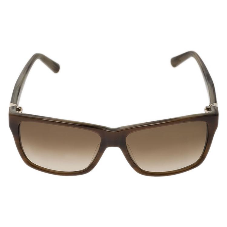 Pre Owned Valentino Light Brown V629S Square Sunglasses