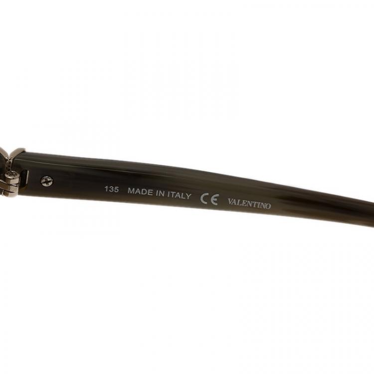 Pre Owned Valentino Light Brown V629S Square Sunglasses