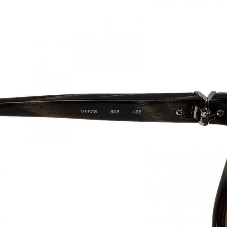 Pre Owned Valentino Brown and Green V652S Round Sunglasses