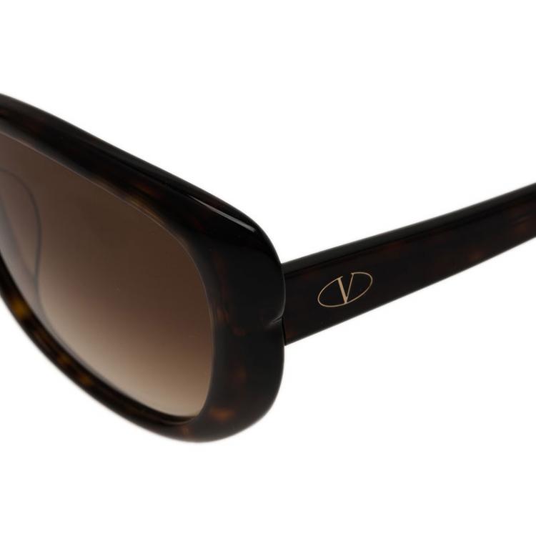Pre Owned Valentino Brown V644S Oval Cat Eye Sunglasses