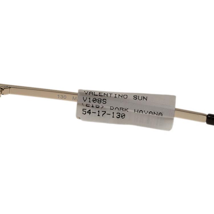 Pre Owned Valentino Tortoise Frame V108S Cat Eye Sunglasses
