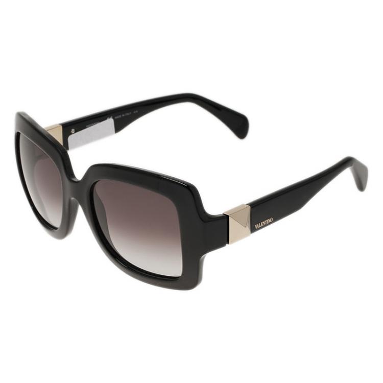 مملوكة مسبقًا Valentino Black V714S Superstud Square Sunglasses
