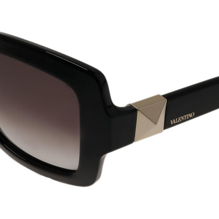 مملوكة مسبقًا Valentino Black V714S Superstud Square Sunglasses