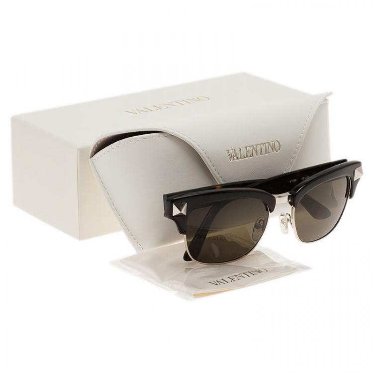 Pre Owned Valentino Black V118S Rockstud Sunglasses