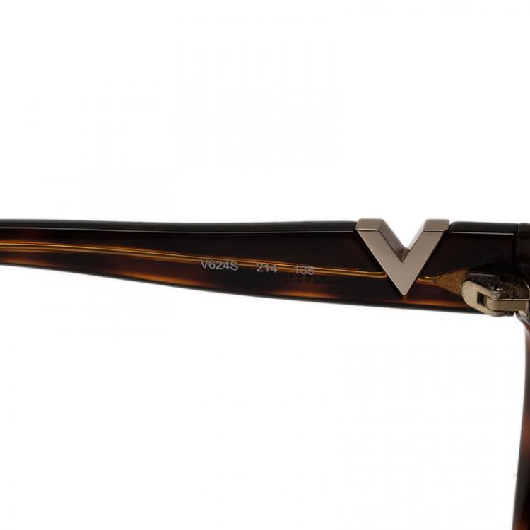 Pre Owned Valentino Brown V624S Oversized Cat Eye Sunglasses