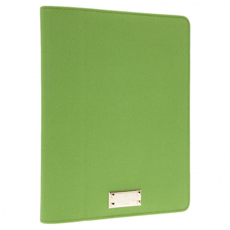 Pre Owned Valentino Green Leather iPad Case
