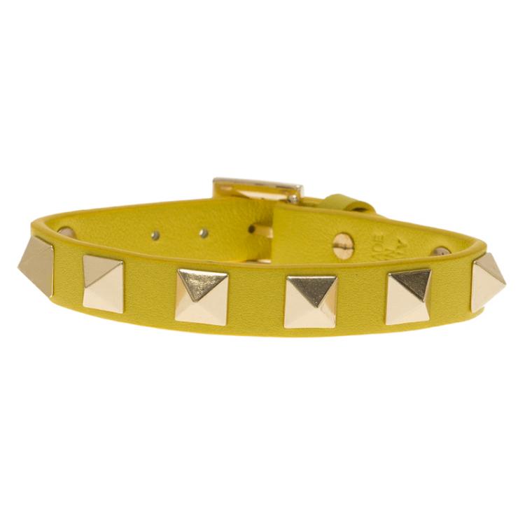 Pre Owned Valentino Rockstud Leather Bracelet