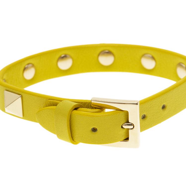 Pre Owned Valentino Rockstud Leather Bracelet