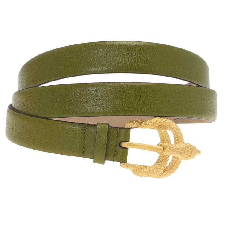مملوكة مسبقًا Valentino Green Leather Phoenix Buckle Belt 95 CM