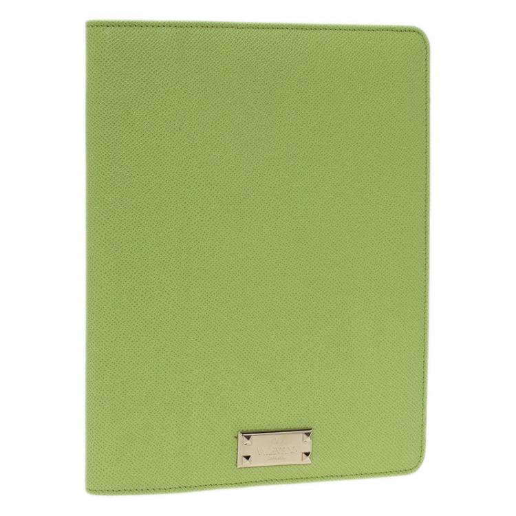 Pre Owned Valentino Green Leather iPad Case