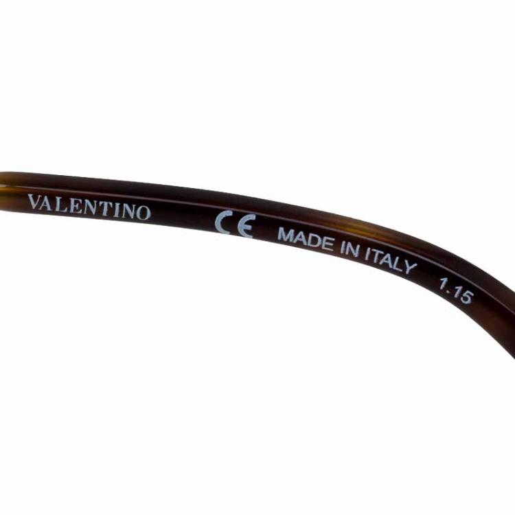 Pre Owned Valentino Tortoise and Silver V122S Aviator Sunglasses