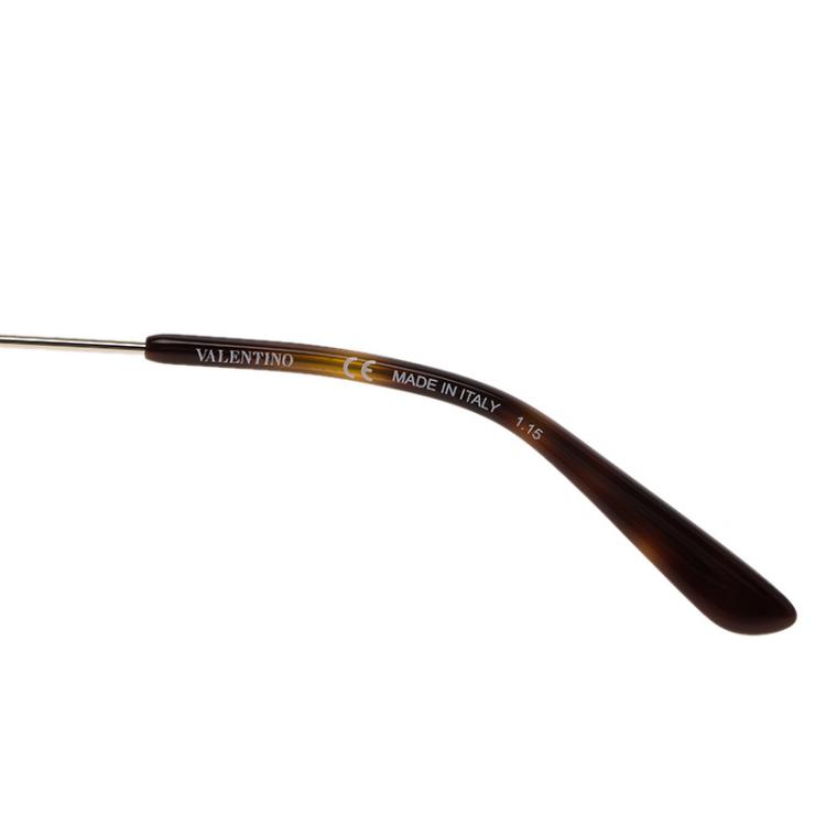 Pre Owned Valentino Brown and Silver V122S Aviator Sunglasses