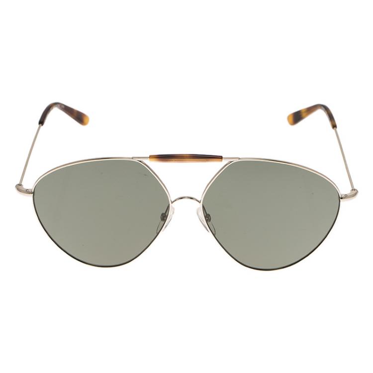 Pre Owned Valentino Tortoise and Silver V122S Aviator Sunglasses