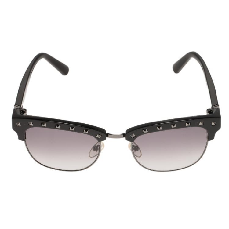 Pre Owned Valentino Black V112S Rockstud Sunglasses