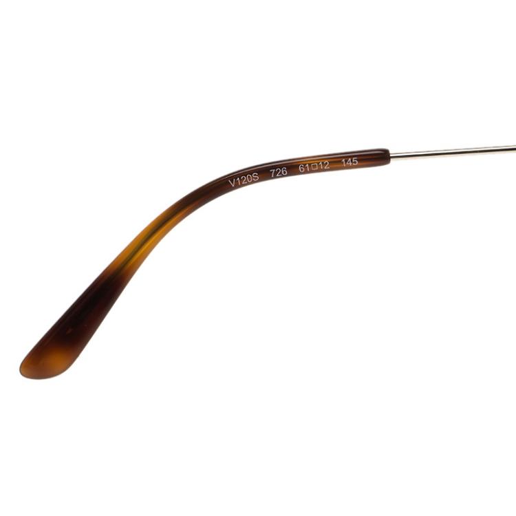 Pre Owned Valentino Silver and Tortoise V120S Aviator Sunglasses