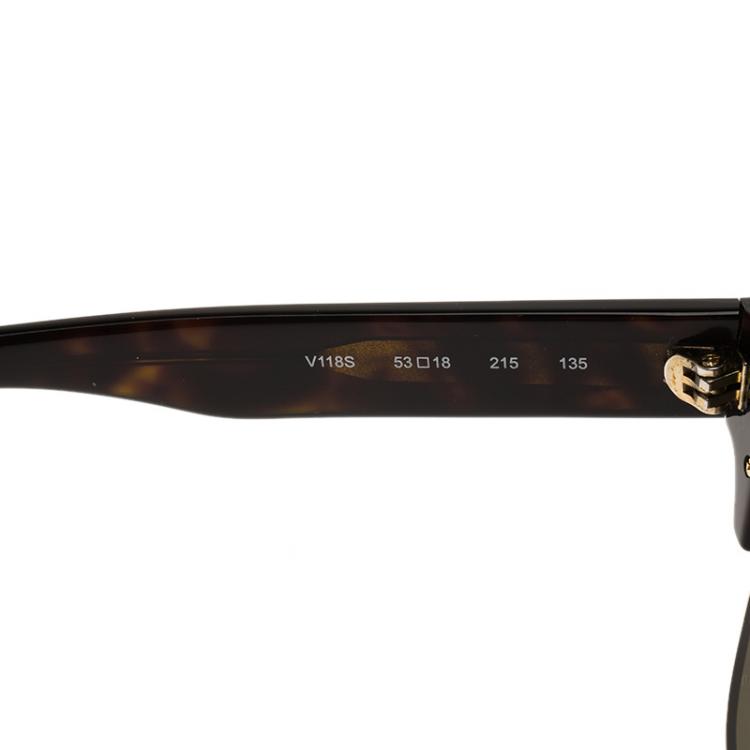 Pre Owned Valentino Tortoise Frame V118S Rockstud Sunglasses