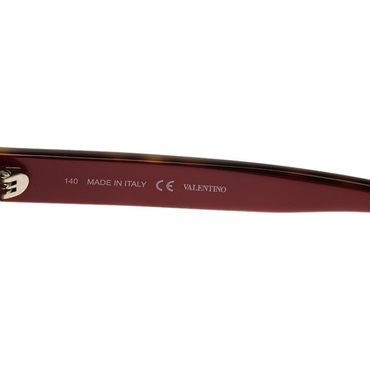 Pre Owned Valentino Brown and Red V656S Rockstud Wayfarers