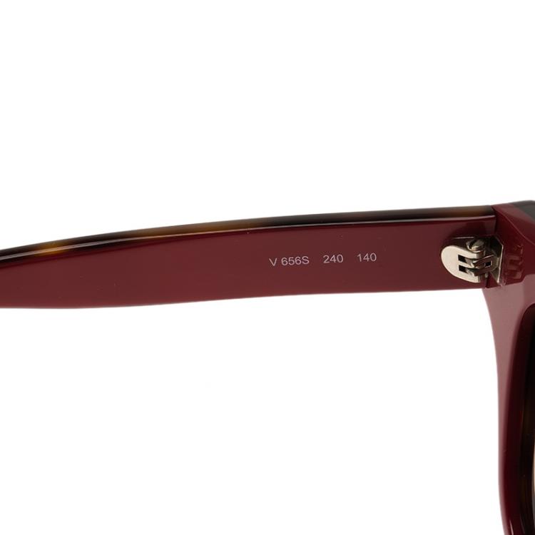 Pre Owned Valentino Brown and Red V656S Rockstud Wayfarers
