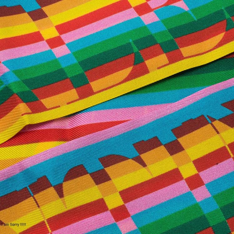 Pre Owned Valentino Multicolor Monogram Printed Silk Neck Scarf