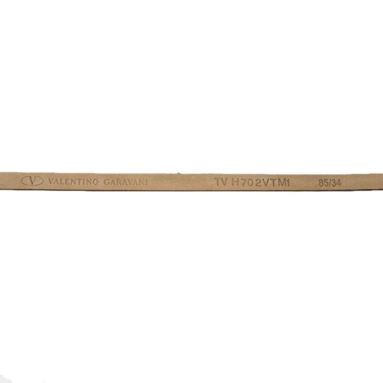 Pre Owned Valentino Black Leather Phoenix Buckle Belt 85 CM