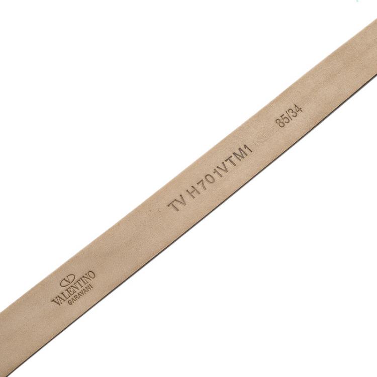 Pre Owned Valentino Red Leather Snake Buckle Belt 85CM