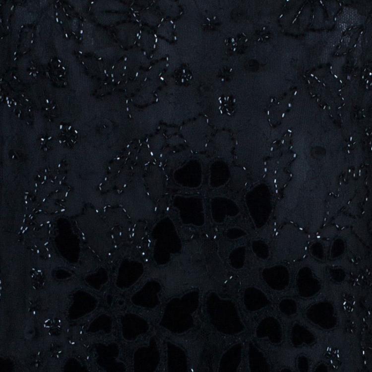 Pre Owned Valentino Black Beaded Top M