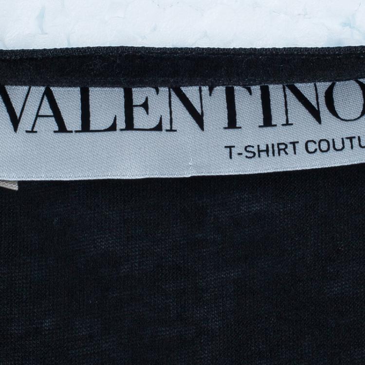 Pre Owned Valentino Black Beaded Top M