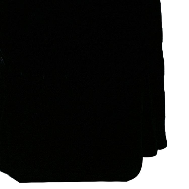Pre Owned Valentino Black Floral Inset Velvet Gown M