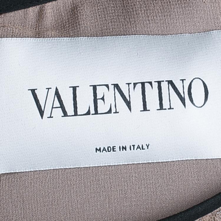 Pre Owned Valentino Black Floral Inset Velvet Gown M