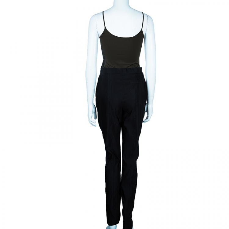 Pre Owned Valentino Black Satin Tailored Trousers M