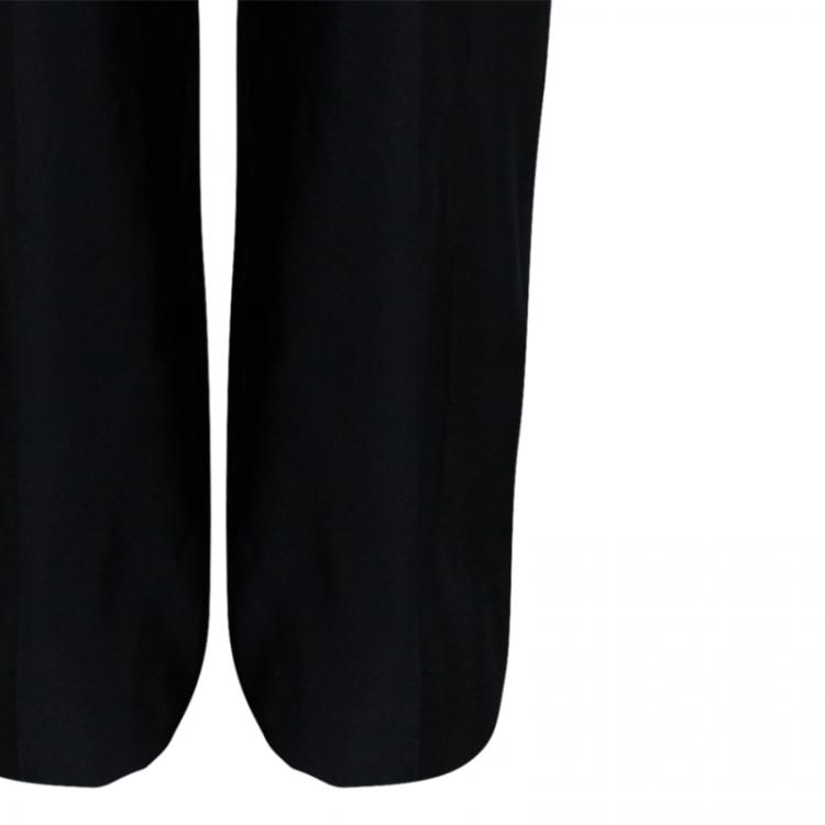 Pre Owned Valentino Black Satin Tailored Trousers M