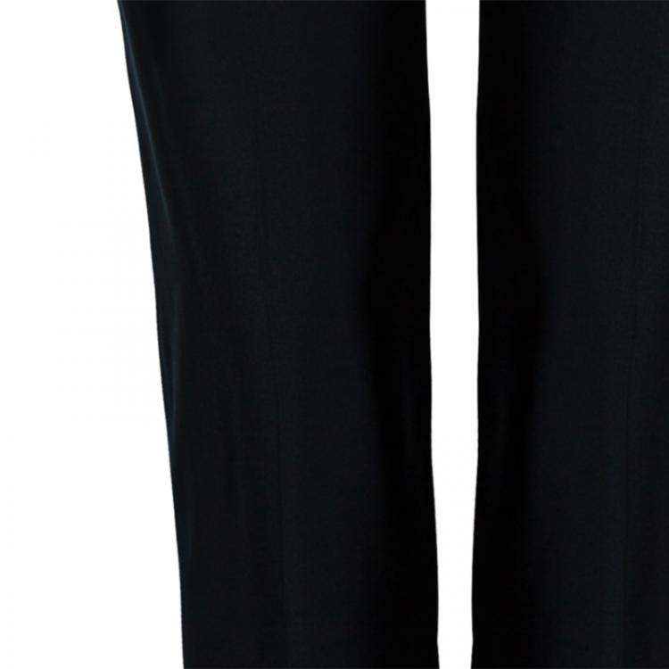 Pre Owned Valentino Black Satin Tailored Trousers M